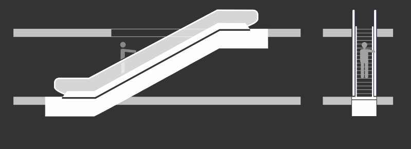 Escalators single arrangement
