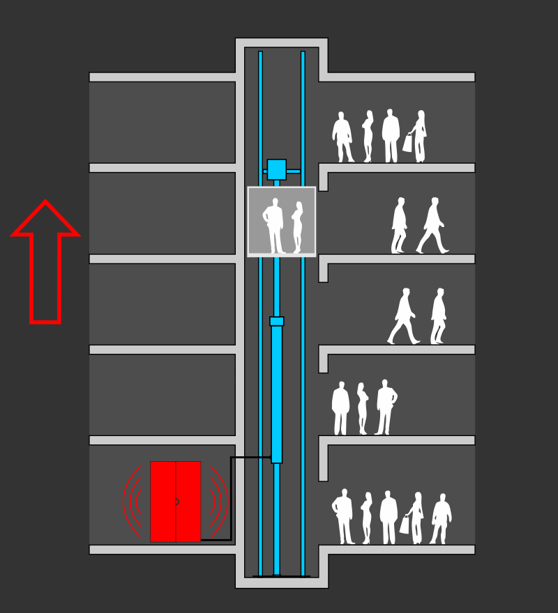 Hydraulic lift with typically located power unit